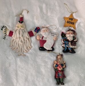 Festive Santa Claus Ornament Set